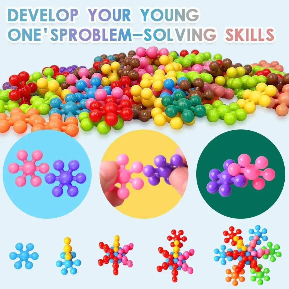 400 Pieces Building Blocks Kids Stem Toys Montessori Toys for Toddler Flower Building Toy Set Educational Interlocking Toy Discs