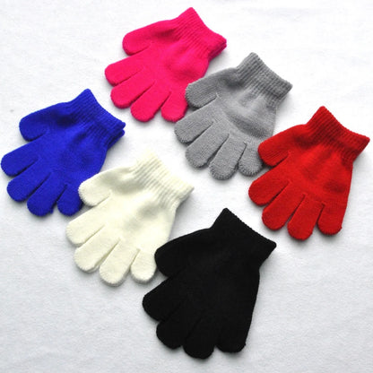 Black White Gray Kids Knitted Gloves 3-7 Years Baby Girls Winter Warm Gloves Baby Boys Little Student Gloves Dropshipping