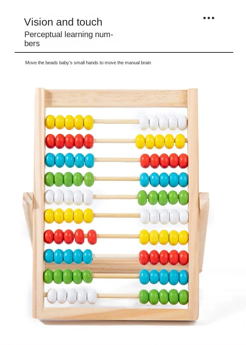 Classic Wooden Educational Counting Toy 100 Beads Preschool Math Learning Toys Montessori Number Arithmetic Abacus Toddler Gift