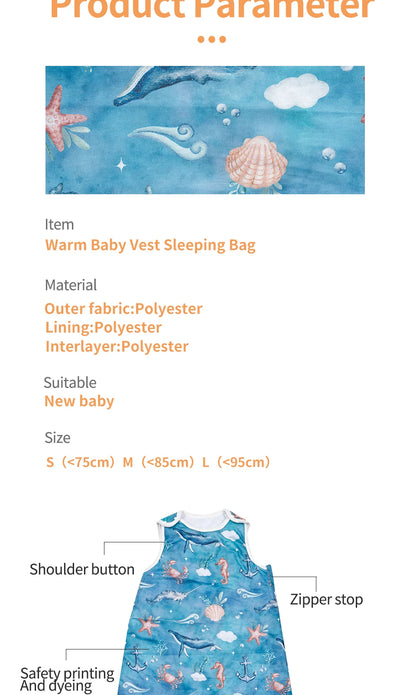 Elinfant 1 Pc Baby Sleeping Bag Polyster Farbic Fashion Prints S/M/ L 3 Sizes Breathable Washable Warm Baby Vest Sleeping Bag