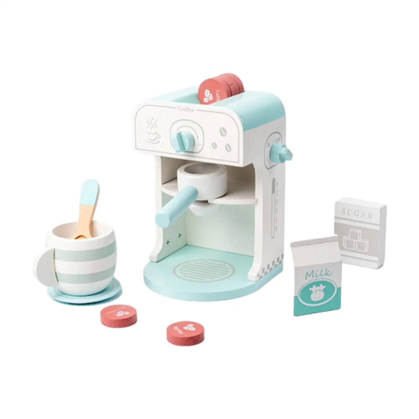 Kids Coffee Maker Realistic Imaginative Montessori Espresso Machine Playset for