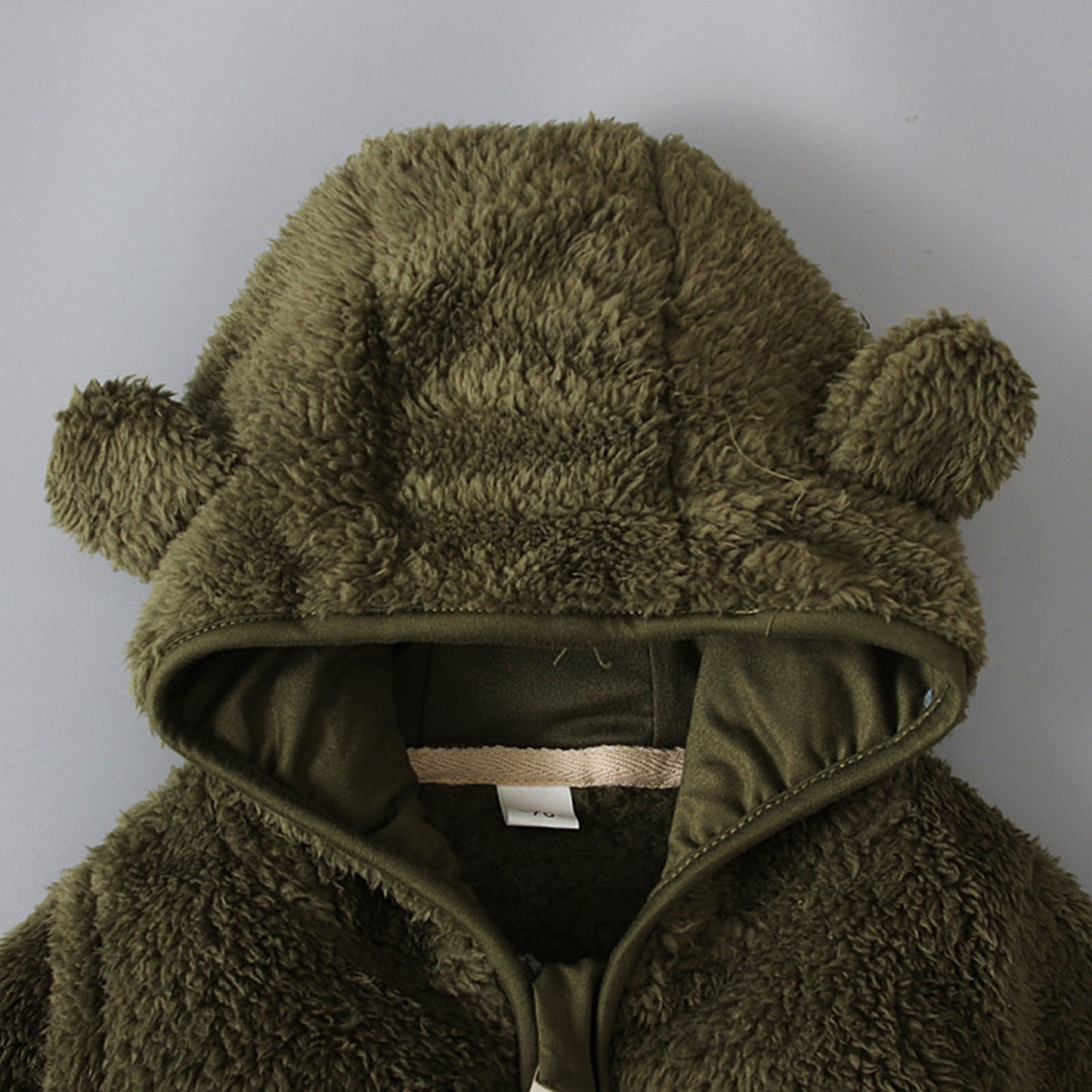 Baby Casual Winter Warm Hooded Outerwear Long Sleeve Fleece Lined Bear Ears Zipper Thermal Jacket Coat Loungewear Daliy Wear