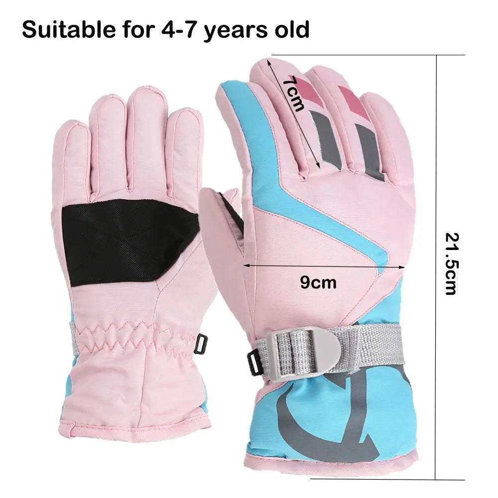 New Children Kids Warm Snow Gloves Boy Girls Ski Snowboard Mittens Windproof Waterproof Thicken Keep Warm Gloves Winter Must