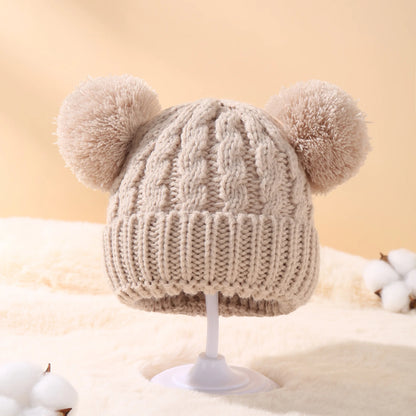 Autumn Winter Baby Hat for Girls Beanie Bonnet Kids Cute Pompoms Knit Hats Solid Newborn Accessories Warmer Stuff Toddler Cap