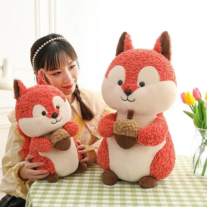 Squirrel Stuffed Animal Stuffed Animal Toy Doll Plushie Cute Wildlife Room Decor Huggable Furry Squirrel Toy For Toddler Boys