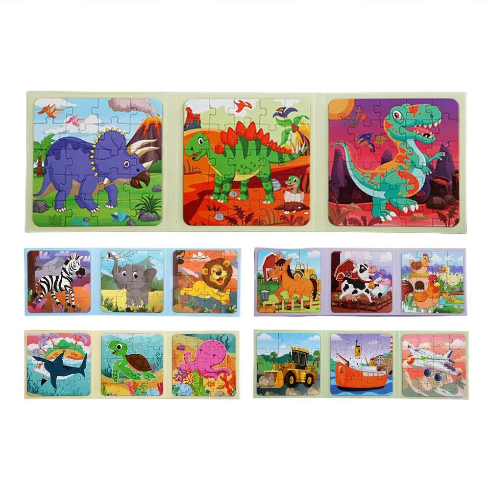 Kids Puzzles Magnetic Animal Puzzles Sets Educational Cartoon Puzzle Foldable Jigsaw Puzzle For Early Education For Toddler