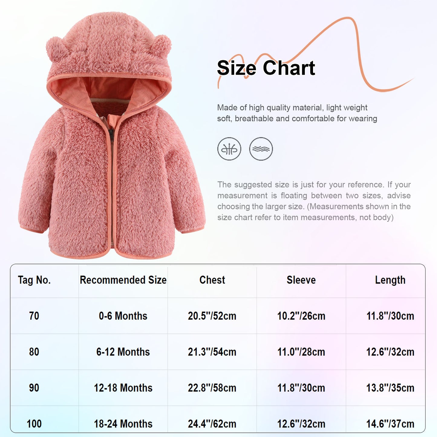 Baby Casual Winter Warm Hooded Outerwear Long Sleeve Fleece Lined Bear Ears Zipper Thermal Jacket Coat Loungewear Daliy Wear