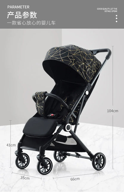 Baby stroller can sit and lie down lightweight foldable baby shock absorber children's stroller bb