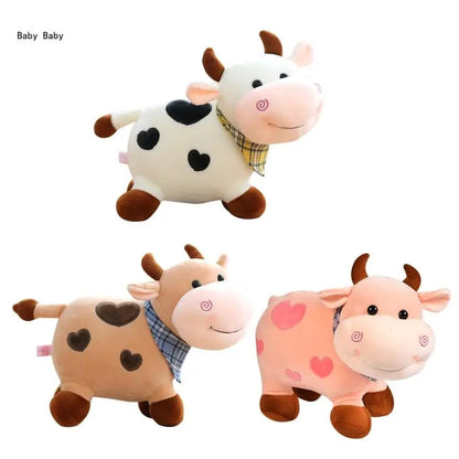 Plushie Cow Cuddle Toy Non-Deform PP Cotton for Doll Living Room Toddler Present Q81A