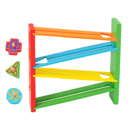 Wooden Track Maze Interactive Gyroscope Drop Toy Educational Learning Toys Montessori Toy for Birthday Gifts Kids Toddler