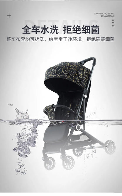 Baby stroller can sit and lie down lightweight foldable baby shock absorber children's stroller bb