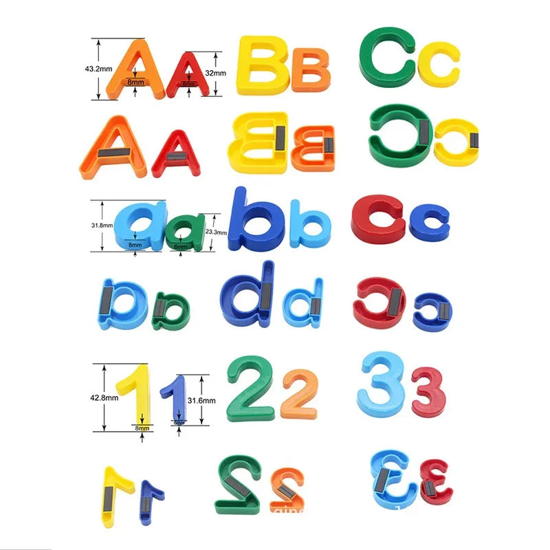 26pcs Magnetic Learning Alphabet Letters Plastic Refrigerator Stickers Toddlers Kids Learning Spelling Counting Educational Toys