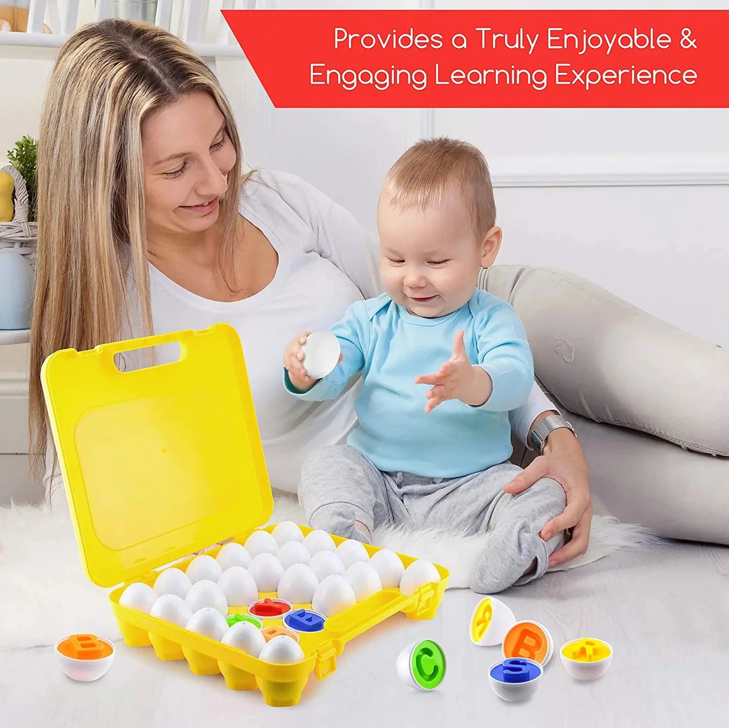 Montessori Toys 2 Years Smart Eggs Letter Number Puzzle Toys Kids Recognize Color Shape Matching Puzzle Toddler Educational Toys