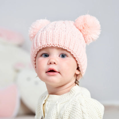 Autumn Winter Baby Hat for Girls Beanie Bonnet Kids Cute Pompoms Knit Hats Solid Newborn Accessories Warmer Stuff Toddler Cap