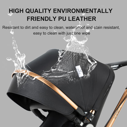 Baby stroller 3 in 1 stroller  Newborn Stroller Baby Carriage High Quality Senior  Baby Portable Rubber Wheel PU leather  Parm