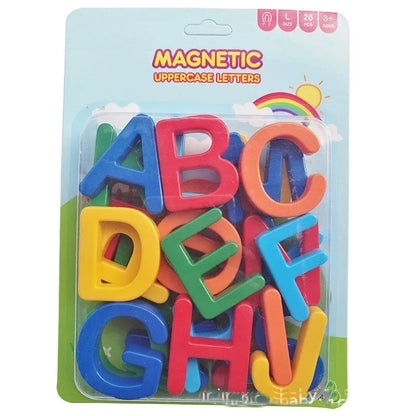 26pcs Magnetic Learning Alphabet Letters Plastic Refrigerator Stickers Toddlers Kids Learning Spelling Counting Educational Toys