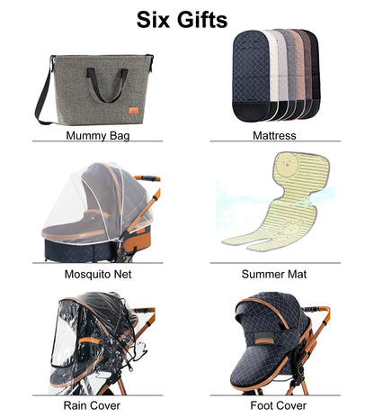 Baby Stroller 3 in 1 Stroller Baby lightweight Stroller pram Baby travel Stroller Car for Newborn Baby Trolley Folding Strollers