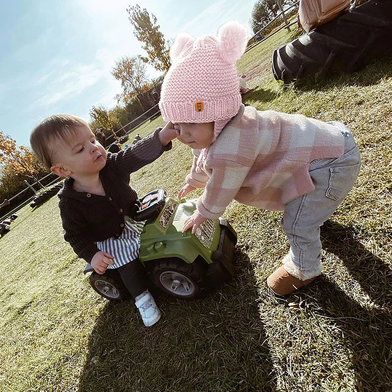 Baby Hat Boys Girls Cute Pompom Caps Bonnet Autumn Winter Ear Warm Baby Beanie Newborn Children's Hats Knitted Solid Kids Caps