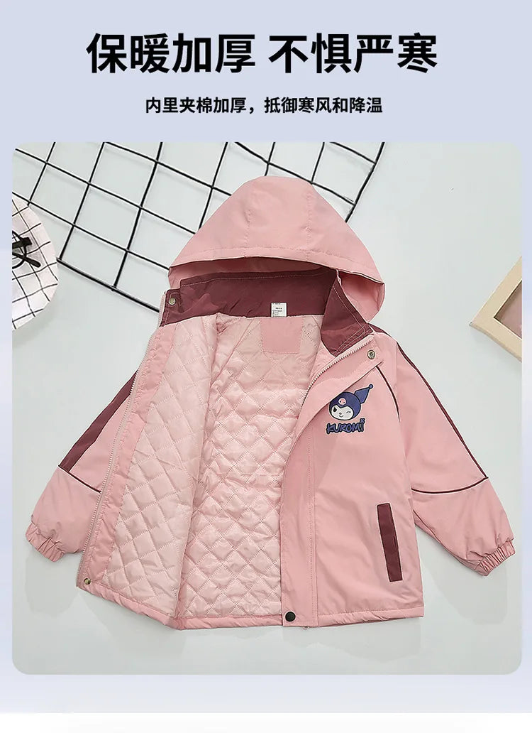 2024 new girls' padded coat baby winter clothing foreign style children's autumn winter windbreaker storm jacket female treasure