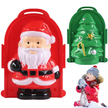 Christmas Snow Mold Cute Santa And Christmas Tree Snow Toys Sand Clay Molds Set Winter Outdoor Snowball Clips For Kids Toddlers