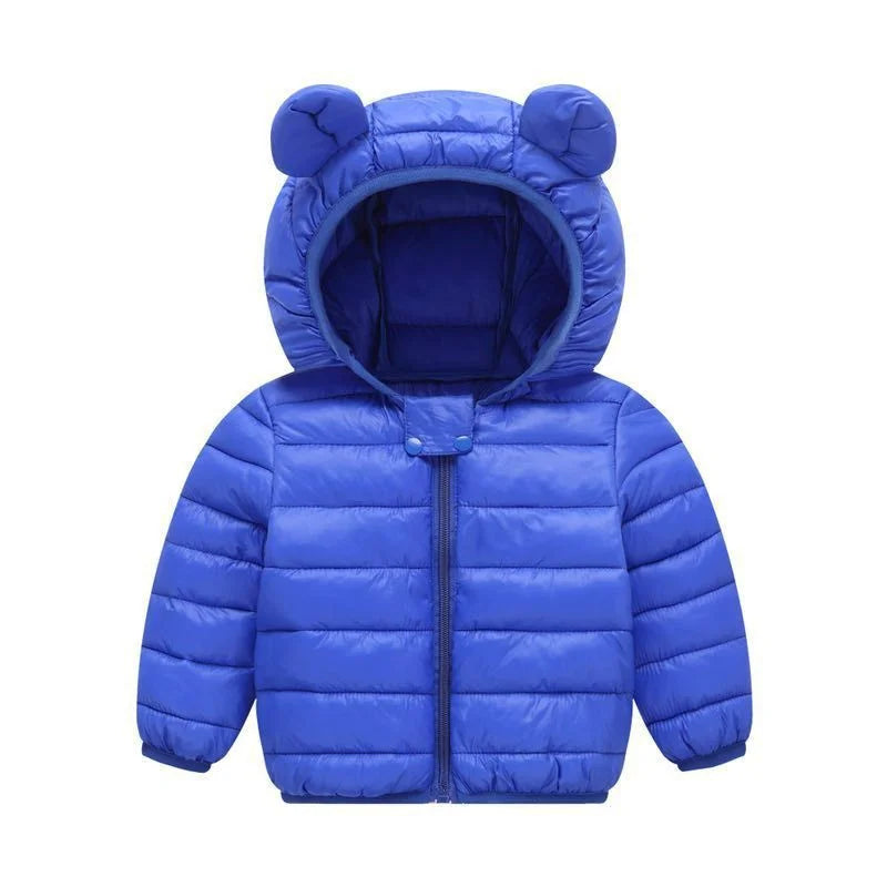 Kids Warm Jacket Infant Down Cotton Outerwear Autumn Winter Children Solid Hooded Overcoat Baby Windproof Coldproof Snowsuit