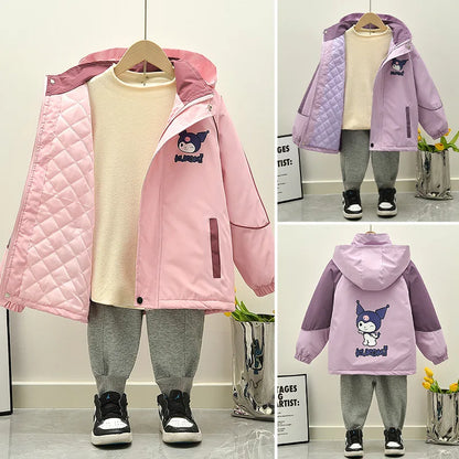 2024 new girls' padded coat baby winter clothing foreign style children's autumn winter windbreaker storm jacket female treasure