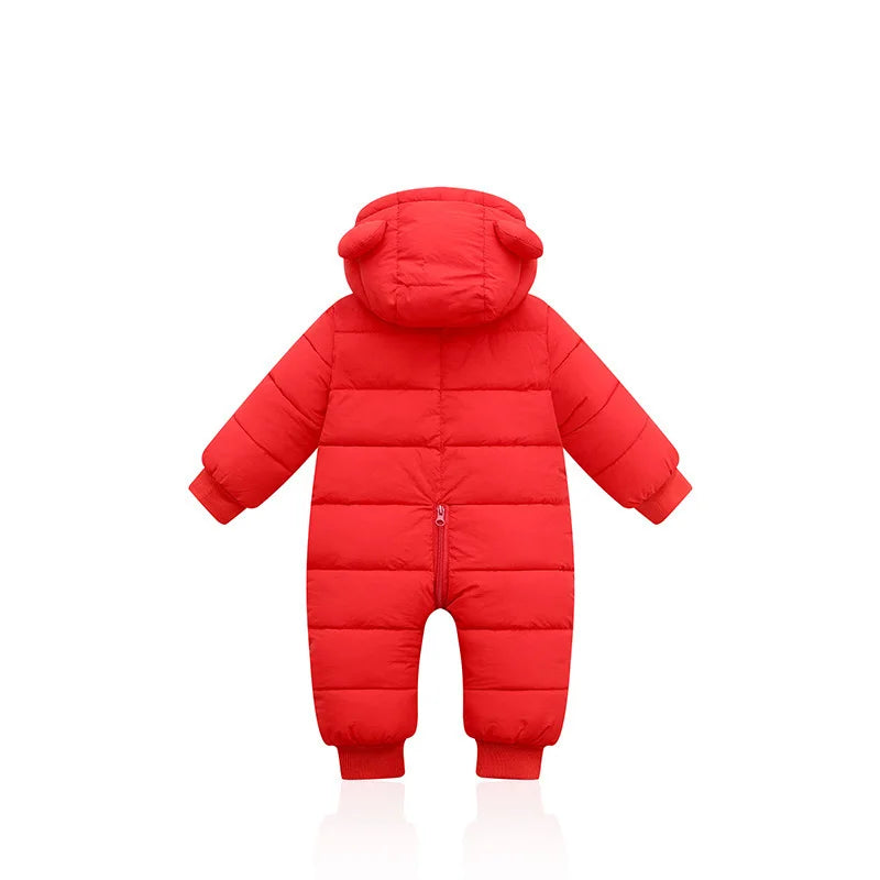 overalls baby clothes Winter Plus velvet New born Infant Boys Girls Warm Thick Jumpsuit Hooded Outfits Snowsuit coat kids Romper