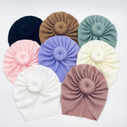 Knotted Hats for Baby Girl Beanie Bow Headband Infant Turban Newborn Head Accessories Winter Hat Warm Bonnet Caps Mother Kids