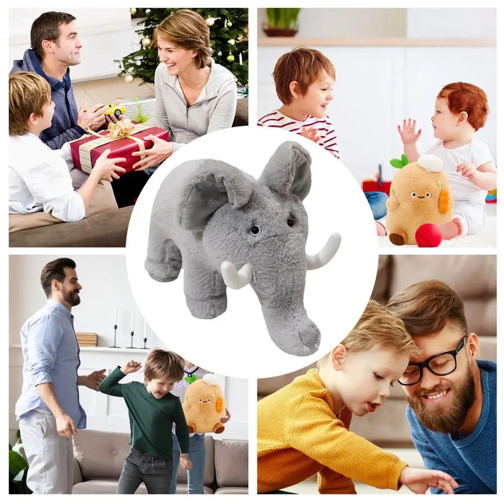 Elephant Plushie Cartoon Elephant Doll Plush Soft Toy 13.8inch Cute Cartoon Soft Stuffed Animal Toy For Kids Babies Toddler