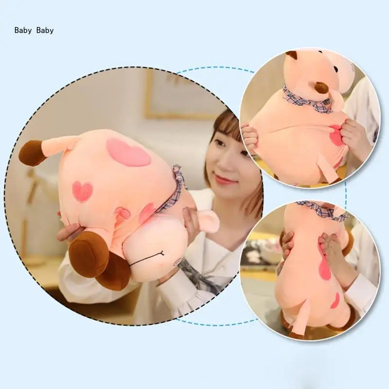 Plushie Cow Cuddle Toy Non-Deform PP Cotton for Doll Living Room Toddler Present Q81A