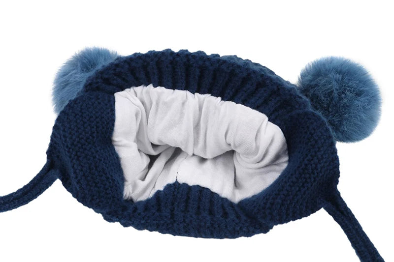 Baby Hat Boys Girls Cute Pompom Caps Bonnet Autumn Winter Ear Warm Baby Beanie Newborn Children's Hats Knitted Solid Kids Caps