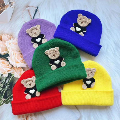 Winter Kids Hat Candy Knitted Bonnet Baby Beanie Kids Cap Elastic Children Girls Boys Hats