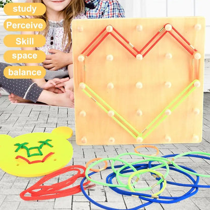 Rubber Band Game Multipurpose Preschool Toys Manipulative Math Geoboards Creative Educational Toys Toddler Board Game For Home