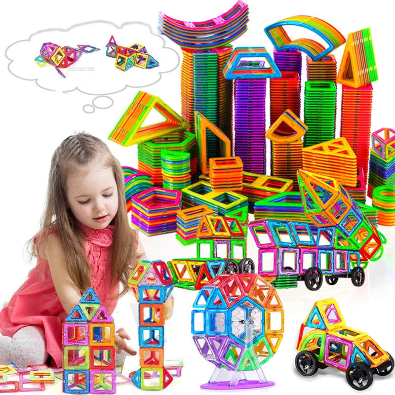 Big Size Magnetic Building Blocks DIY Magnets Toys For Kids Designer Construction Set Xmas Gifts For Children Toys