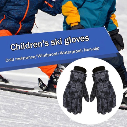 2024 New Winter Warm Children Ski Gloves Baby Sports Glove Long-sleeved Mitten Thicken Warm Windproof Waterproof Snow Snowboard