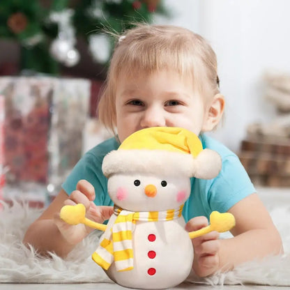 Animated Snowman Birthday Christmas Plushies Adorable Handmade Plush Snowman Figurines For Kids Toddler Girls Birthday