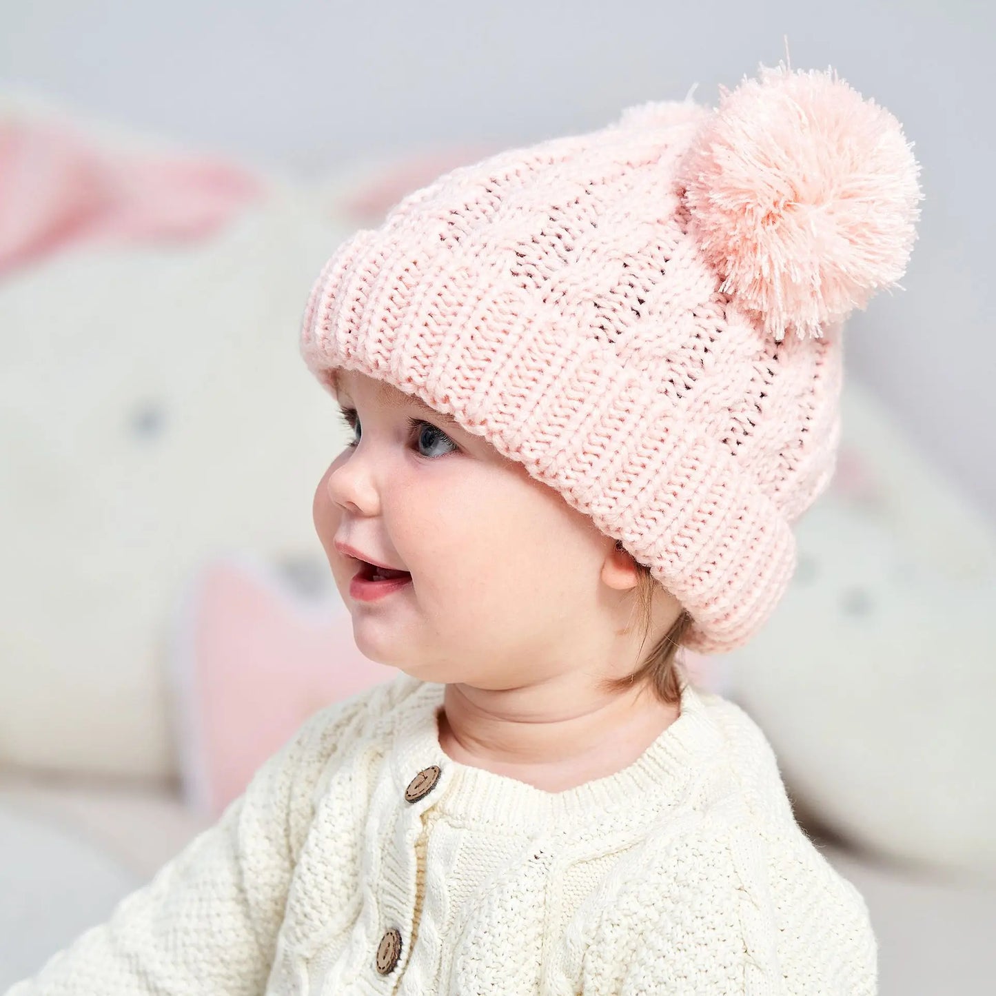 Autumn Winter Baby Hat for Girls Beanie Bonnet Kids Cute Pompoms Knit Hats Solid Newborn Accessories Warmer Stuff Toddler Cap