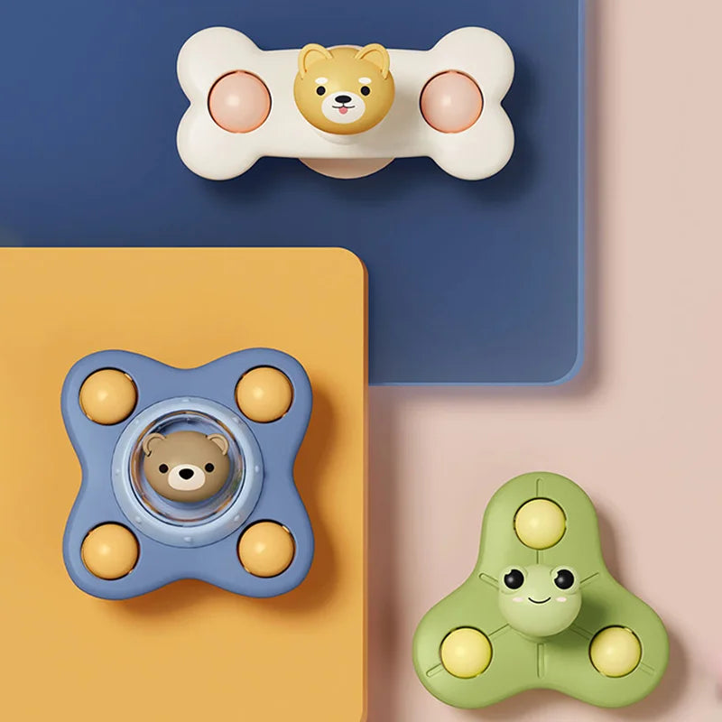 3Pcs/Set Baby Toys Suction Cup Spinner Toys For Toddlers Hand Fidget Sensory Toys Stress Relief Educational Rotating Rattles