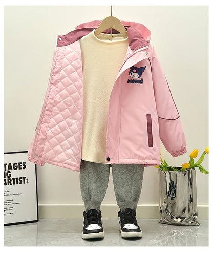 2024 new girls' padded coat baby winter clothing foreign style children's autumn winter windbreaker storm jacket female treasure