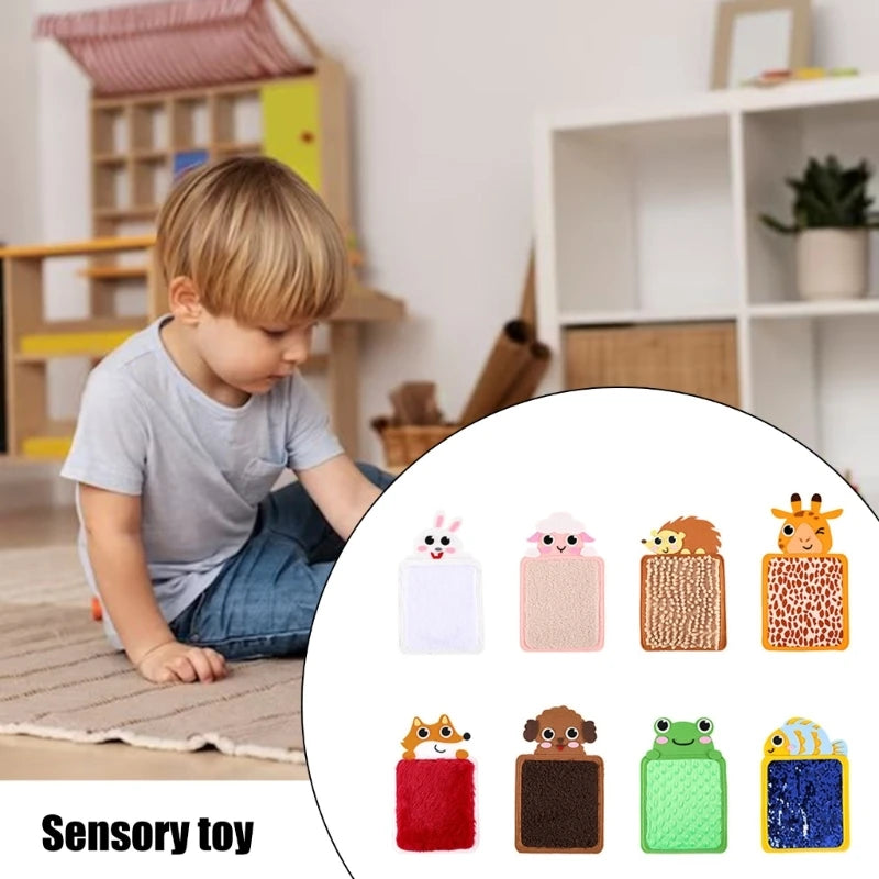 Sensory Tactiles Mat Cartoon Animal Cognition Mat Sensory Tactiles Pad Toy Hand-Eye Coordination Toddler Education Toy