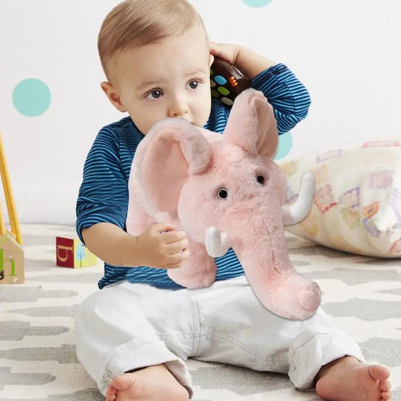 Elephant Plushie Cartoon Elephant Doll Plush Soft Toy 13.8inch Cute Cartoon Soft Stuffed Animal Toy For Kids Babies Toddler