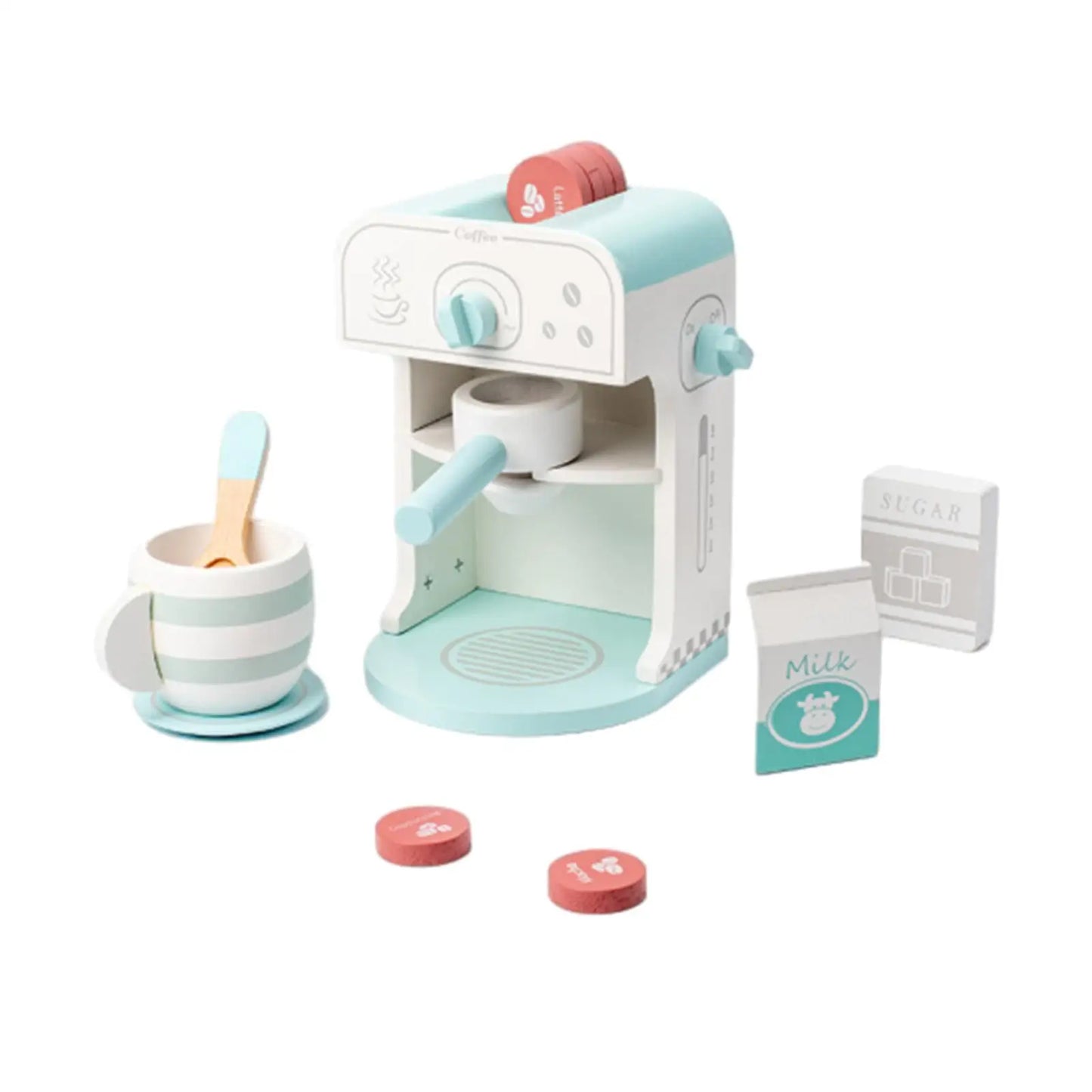 Kids Coffee Maker Realistic Imaginative Montessori Espresso Machine Playset for