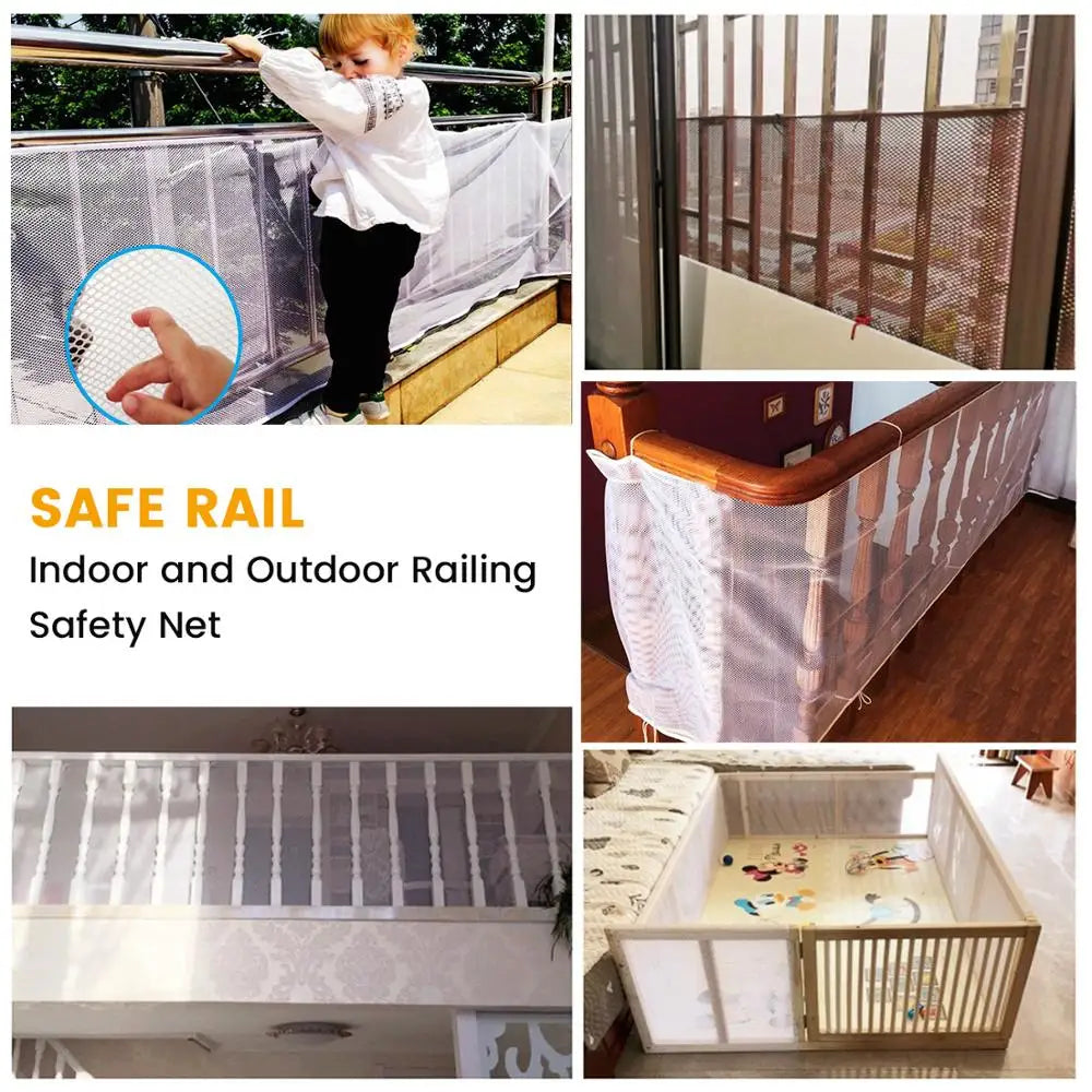 2M/3M Protective Children's Safety Barrier Durable Stairway Fence Net Baby Safety Barriers Multipurpose Bannister Guard Fence