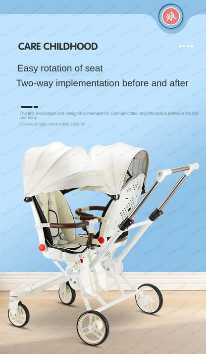 Twins baby stroller trolley baby carriage lightweight foldable double baby strollers kids stroller