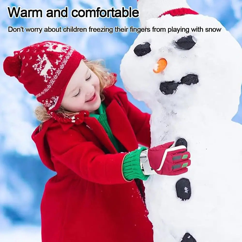 New Children Kids Warm Snow Gloves Boy Girls Ski Snowboard Mittens Windproof Waterproof Thicken Keep Warm Gloves Winter Must