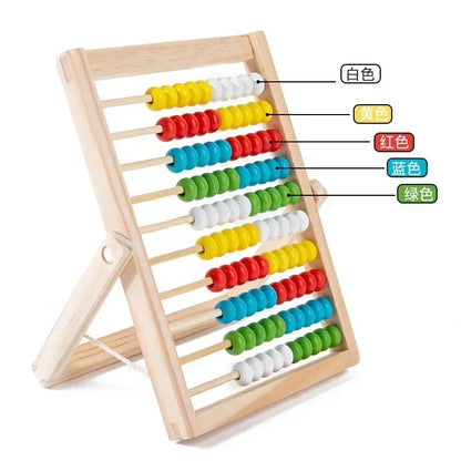 Classic Wooden Educational Counting Toy 100 Beads Preschool Math Learning Toys Montessori Number Arithmetic Abacus Toddler Gift