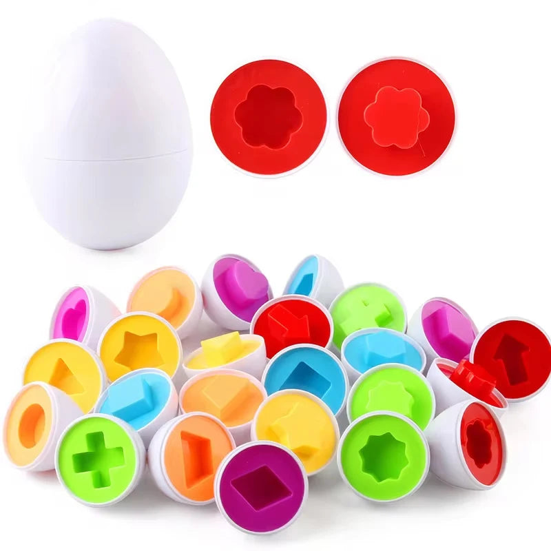 Montessori Toys 2 Years Smart Eggs Letter Number Puzzle Toys Kids Recognize Color Shape Matching Puzzle Toddler Educational Toys