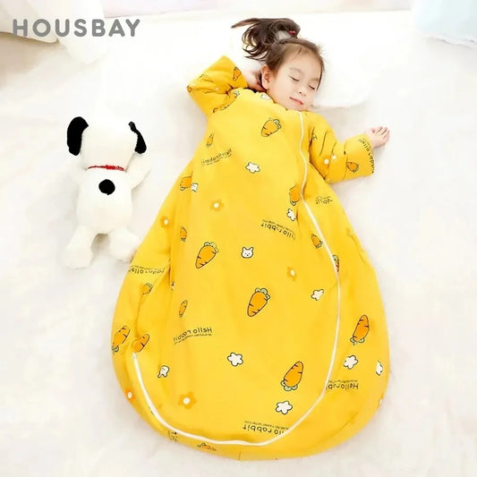 Sleeping Bag For Children 2.5Tog Baby Sleeping Bag Winter Thick Detachable Sleeves Anti-Kick Blanket Infant Quilt Sleepwear