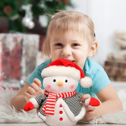 Animated Snowman Birthday Christmas Plushies Adorable Handmade Plush Snowman Figurines For Kids Toddler Girls Birthday