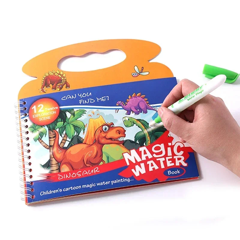 Magical Water Painting Book Toddler Early Education Toys Reusable Magic Drawing Coloring Book for Kids Children Montessori Toys